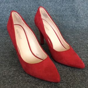 Nine West red suede Heels